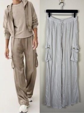 Pharaoh Mason Cargo Pants Vintage Satin Oyster Size 1 US Medium